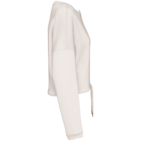 Sweat-shirt écoresponsable à col rond oversize crop femme