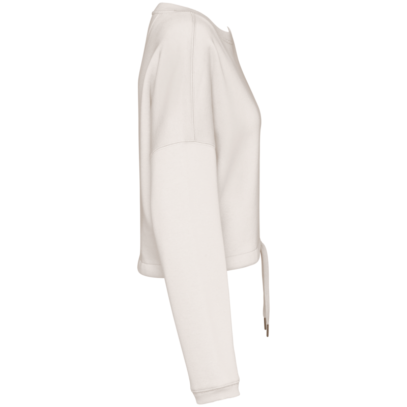 Sweat-shirt écoresponsable à col rond oversize crop femme