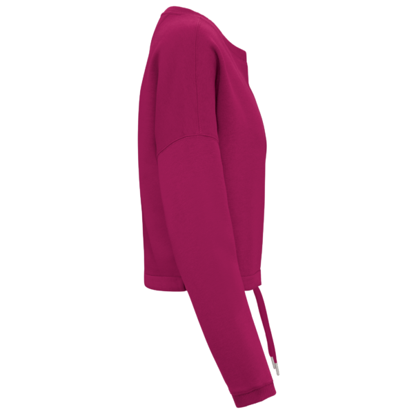Sweat-shirt écoresponsable à col rond oversize crop femme