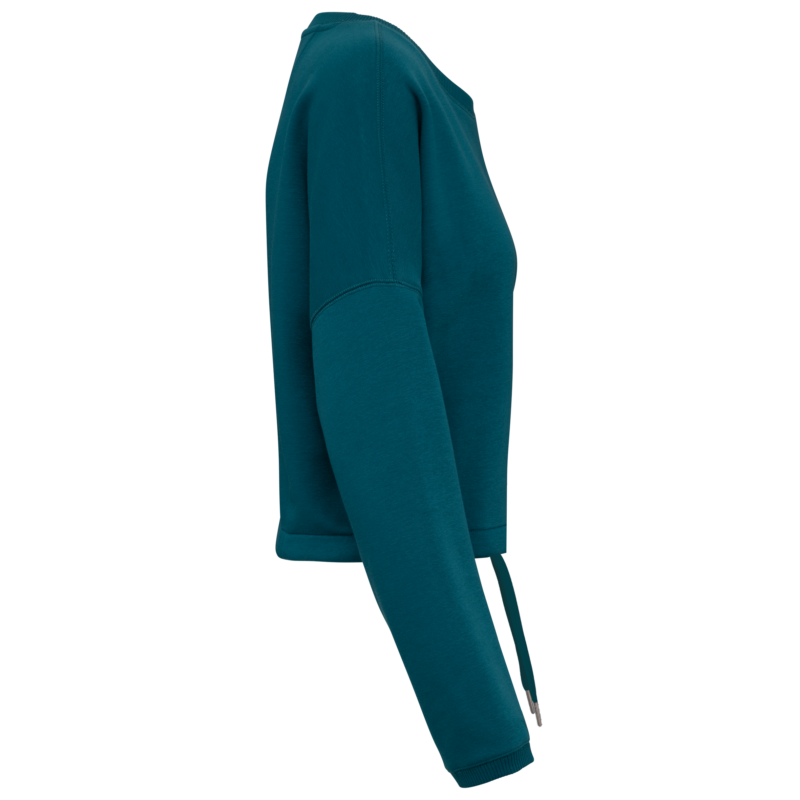 Sweat-shirt écoresponsable à col rond oversize crop femme
