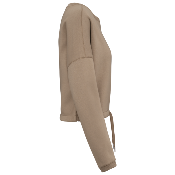 Sweat-shirt écoresponsable à col rond oversize crop femme