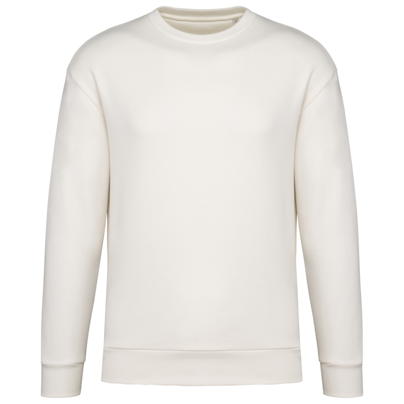 Sweat-shirt écoresponsable à col rond à épaules tombantes molleton gratté unisexe