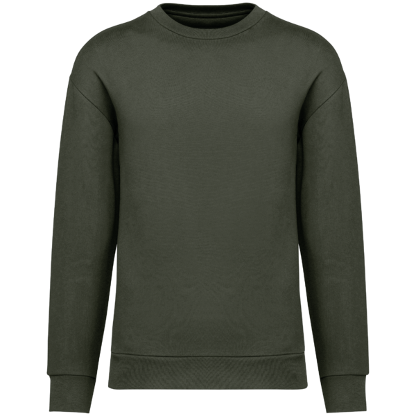 Sweat-shirt écoresponsable à col rond à épaules tombantes molleton gratté unisexe