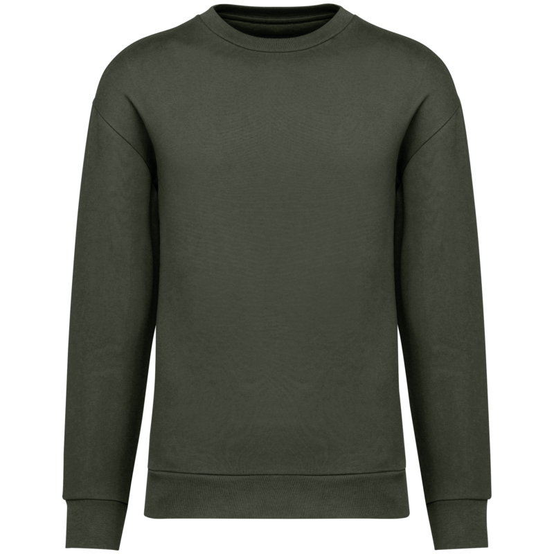 Sweat-shirt écoresponsable à col rond à épaules tombantes molleton gratté unisexe