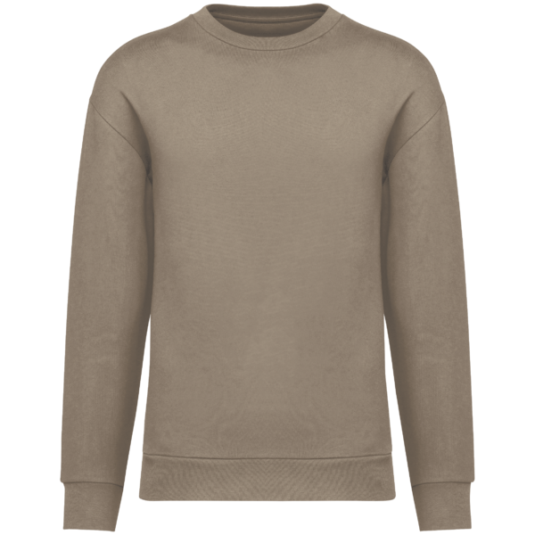 Sweat-shirt écoresponsable à col rond à épaules tombantes molleton gratté unisexe
