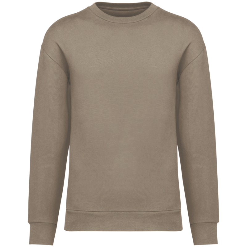 Sweat-shirt écoresponsable à col rond à épaules tombantes molleton gratté unisexe