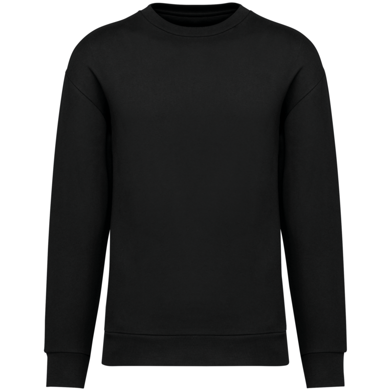 Sweat-shirt écoresponsable à col rond à épaules tombantes molleton gratté unisexe