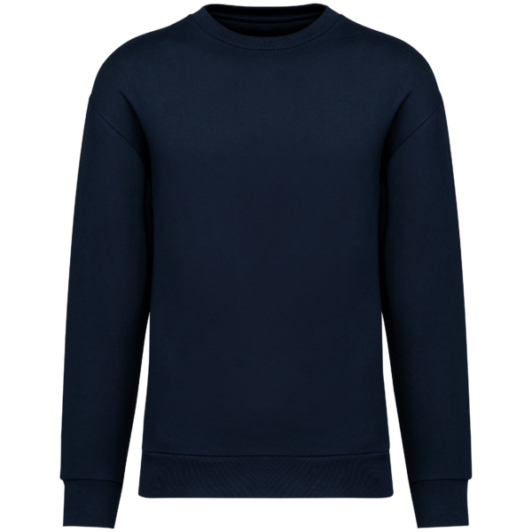 Sweat-shirt écoresponsable à col rond à épaules tombantes molleton gratté unisexe