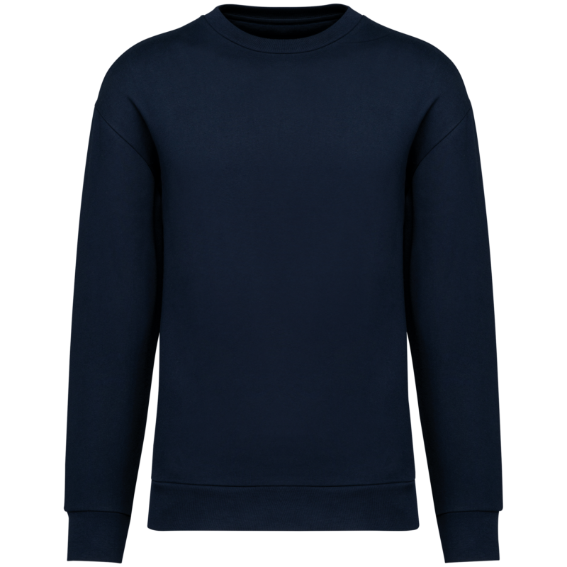 Sweat-shirt écoresponsable à col rond à épaules tombantes molleton gratté unisexe
