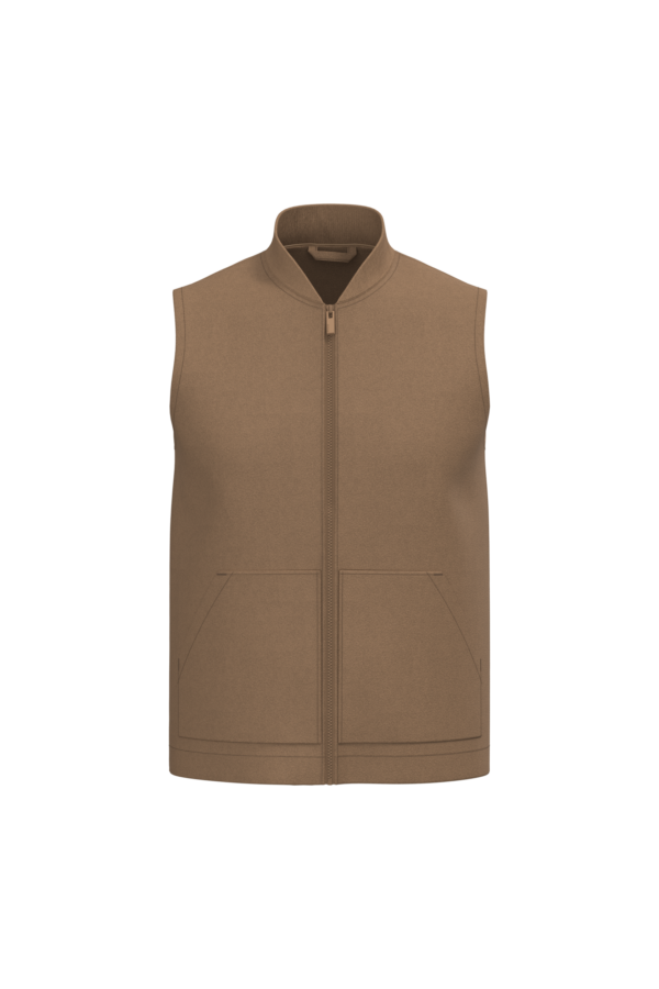 Bodywarmer rembourré en sergé écoresponsable à col teddy unisexe
