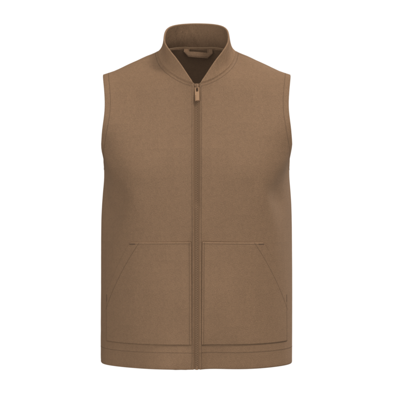 Bodywarmer rembourré en sergé écoresponsable à col teddy unisexe