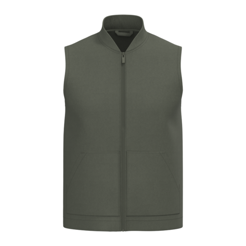 Bodywarmer rembourré en sergé écoresponsable à col teddy unisexe