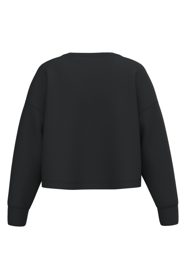 Sweat-shirt crop col rond femme