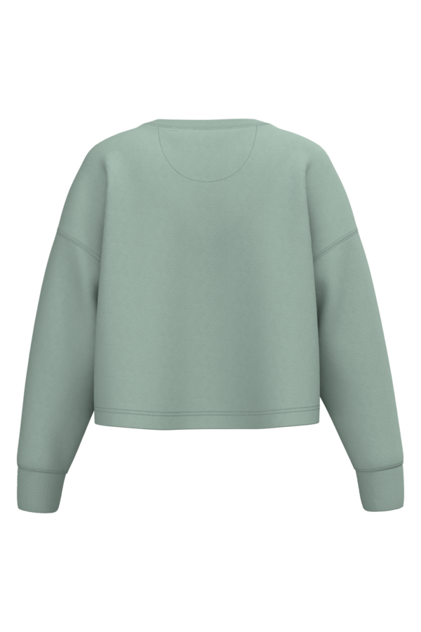 Sweat-shirt crop col rond femme