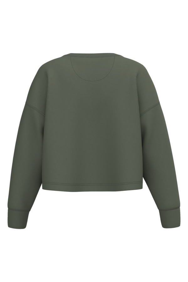 Sweat-shirt crop col rond femme