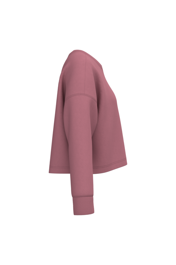 Sweat-shirt crop col rond femme