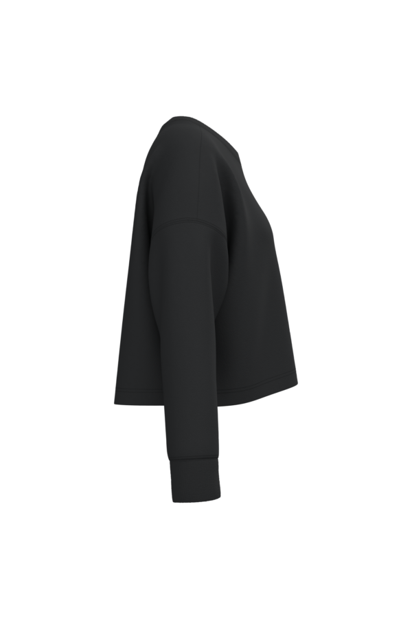 Sweat-shirt crop col rond femme