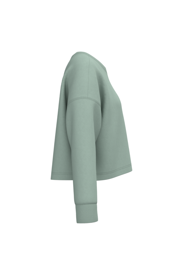 Sweat-shirt crop col rond femme