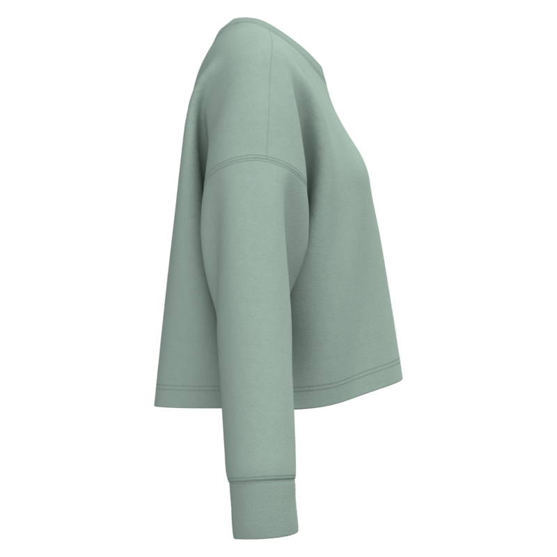 Sweat-shirt crop col rond femme