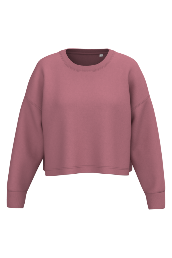 Sweat-shirt crop col rond femme