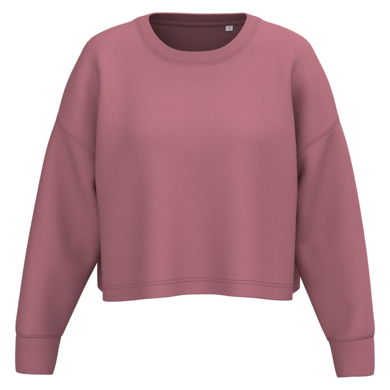 Sweat-shirt crop col rond femme