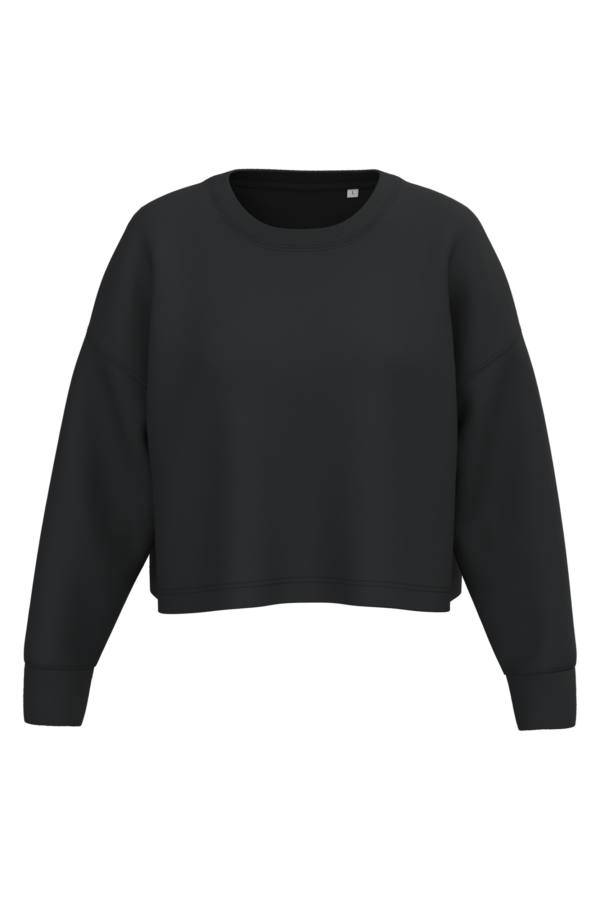 Sweat-shirt crop col rond femme