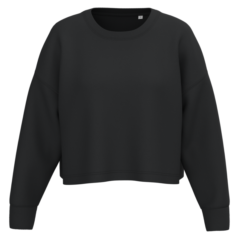 Sweat-shirt crop col rond femme