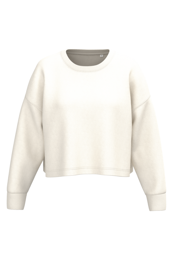 Sweat-shirt crop col rond femme