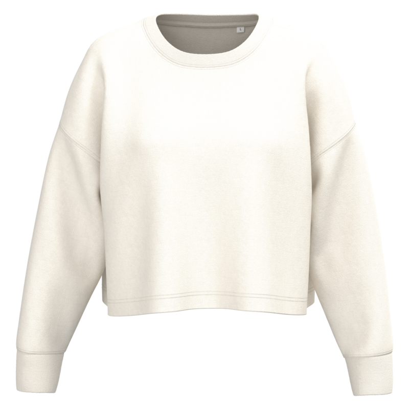 Sweat-shirt crop col rond femme