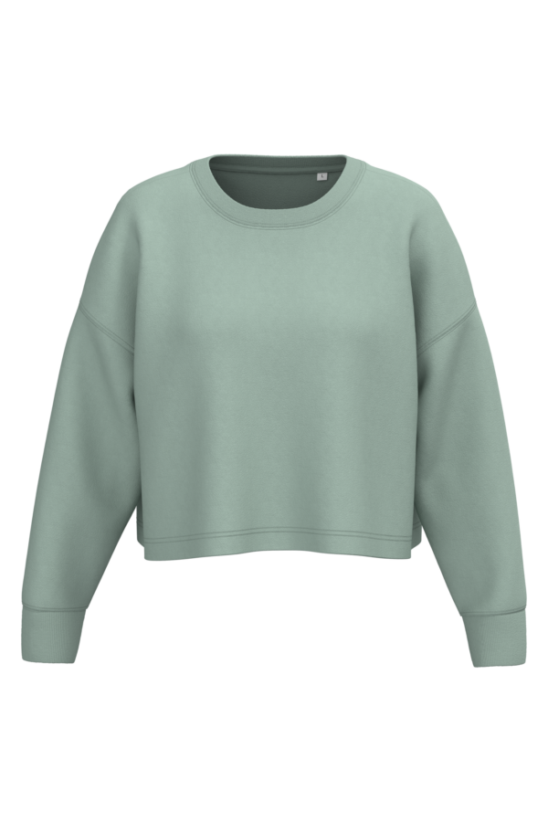 Sweat-shirt crop col rond femme