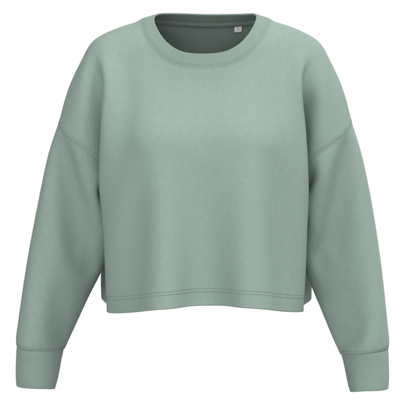 Sweat-shirt crop col rond femme