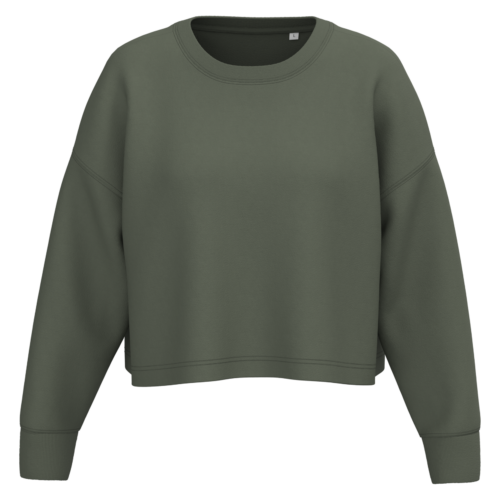 Sweat-shirt crop col rond femme