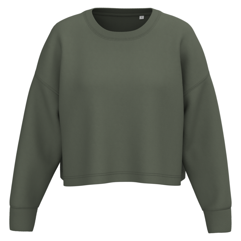 Sweat-shirt crop col rond femme