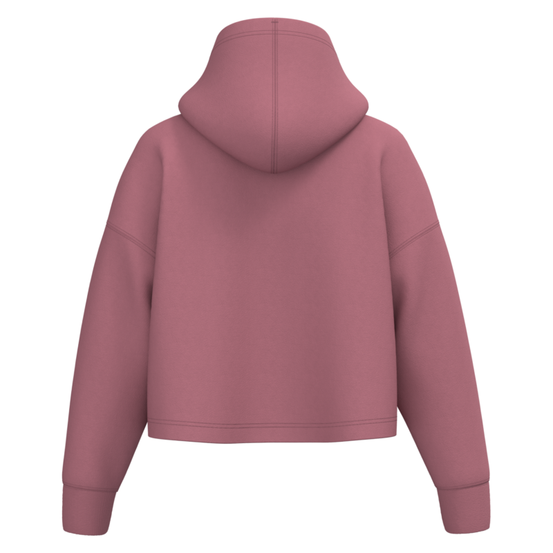 Antique Rose BACK Sweat-shirt crop à capuche femme