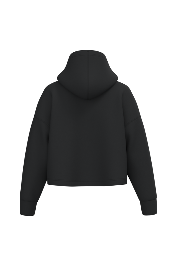 Black BACK Sweat-shirt crop à capuche femme