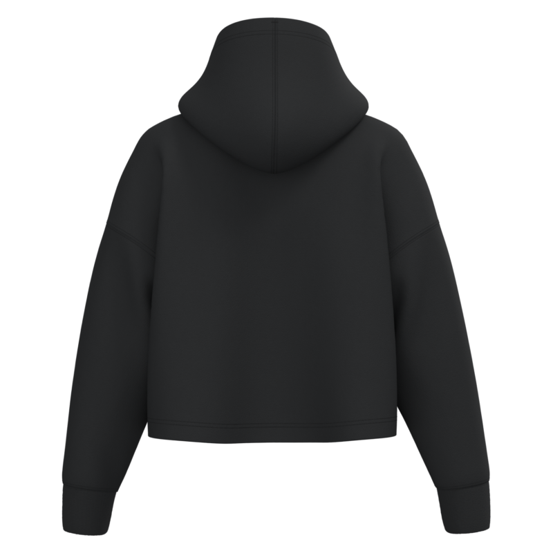 Black BACK Sweat-shirt crop à capuche femme