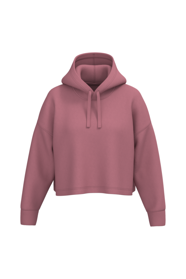 Antique Rose FACE Sweat-shirt crop à capuche femme