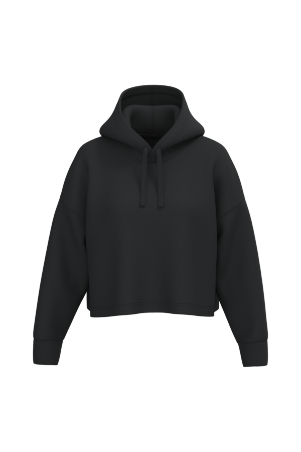 Black FACE Sweat-shirt crop à capuche femme