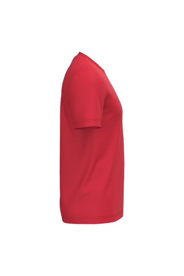T-shirt coton homme rouge, vue de profil