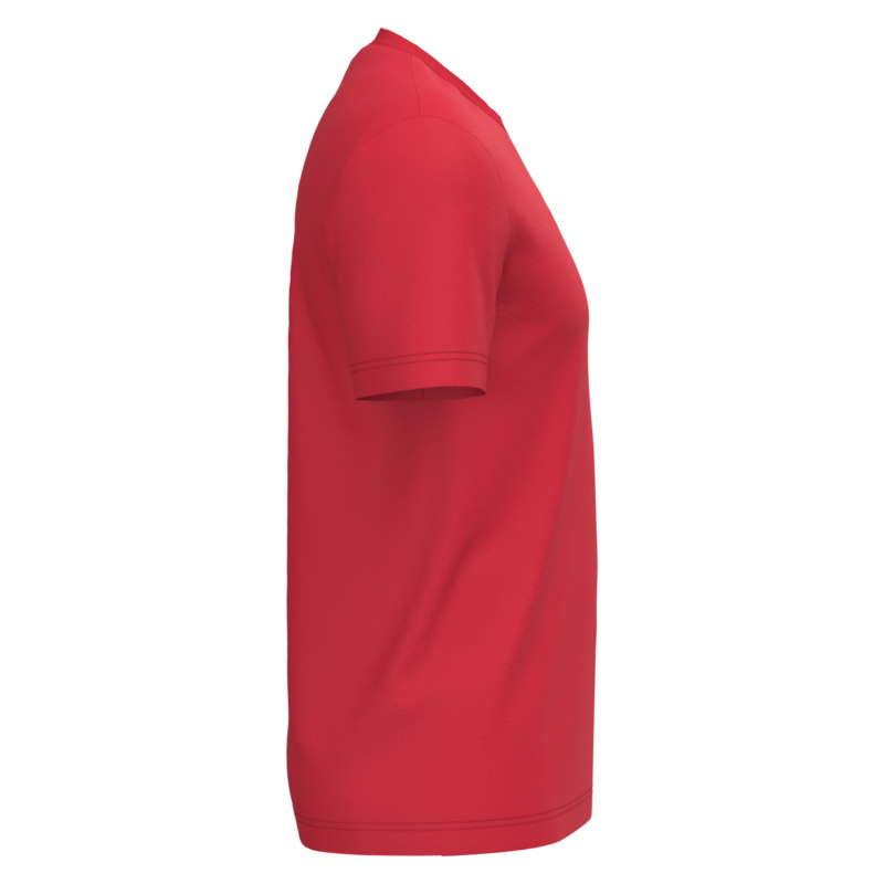 T-shirt coton homme rouge, vue de profil
