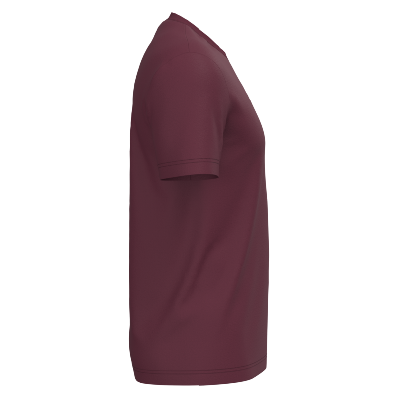 T-shirt coton homme bordeaux, vue de profil