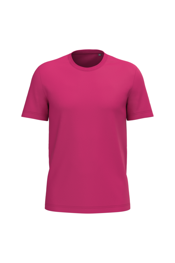 T-shirt coton homme personnalisable, coloris fuchsia, vue de face