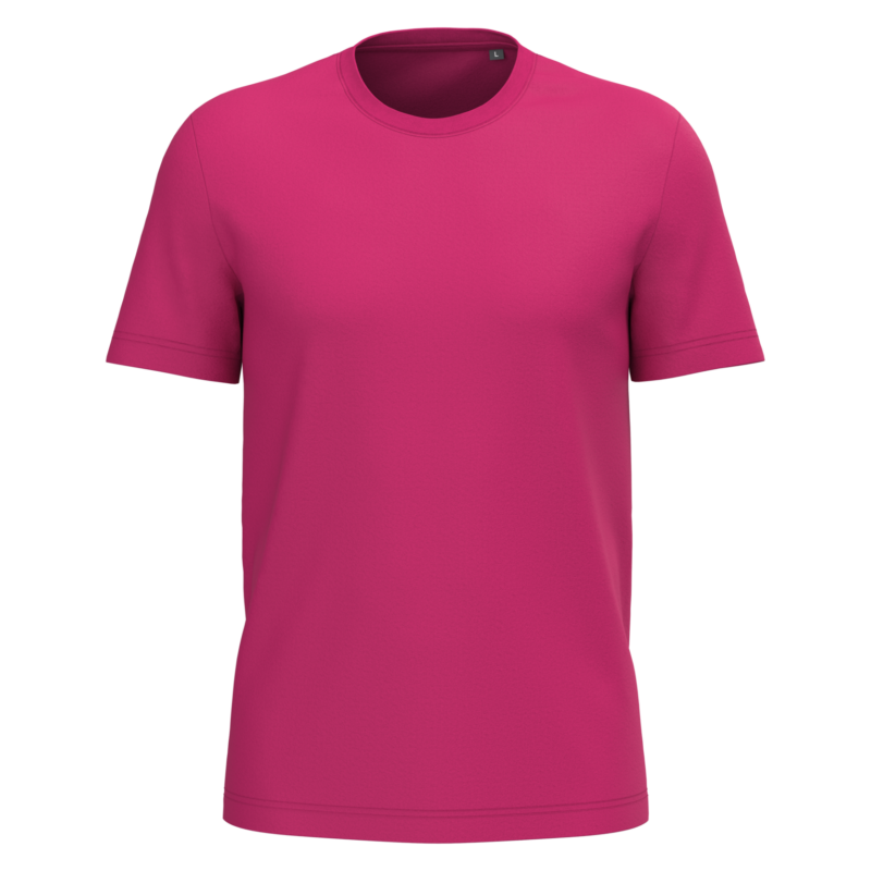 T-shirt coton homme personnalisable, coloris fuchsia, vue de face