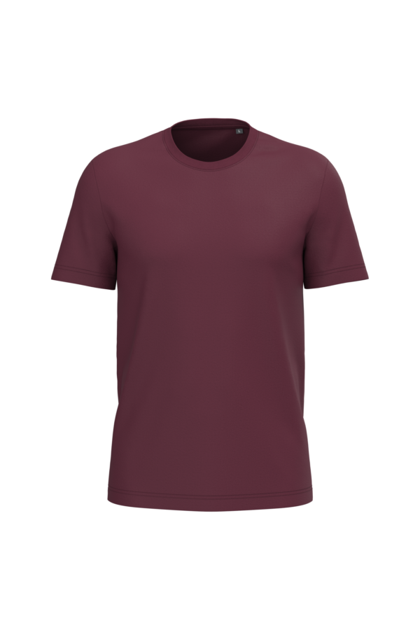 T-shirt coton homme personnalisable, coloris bordeaux, vue de face