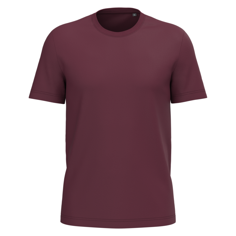 T-shirt coton homme personnalisable, coloris bordeaux, vue de face