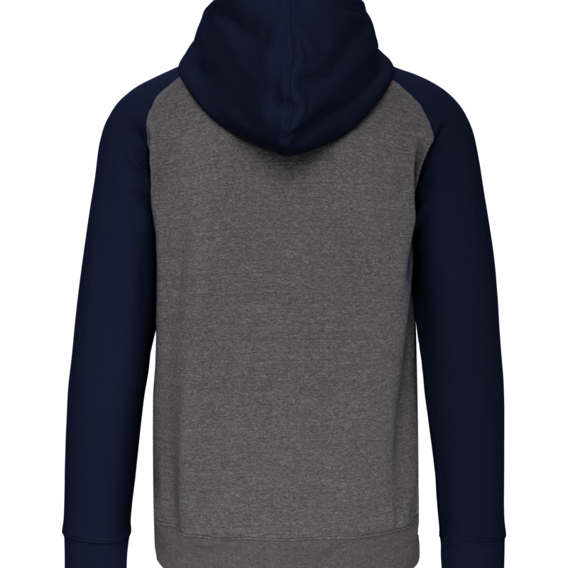 Veste molleton zippée capuche bicolore unisexe