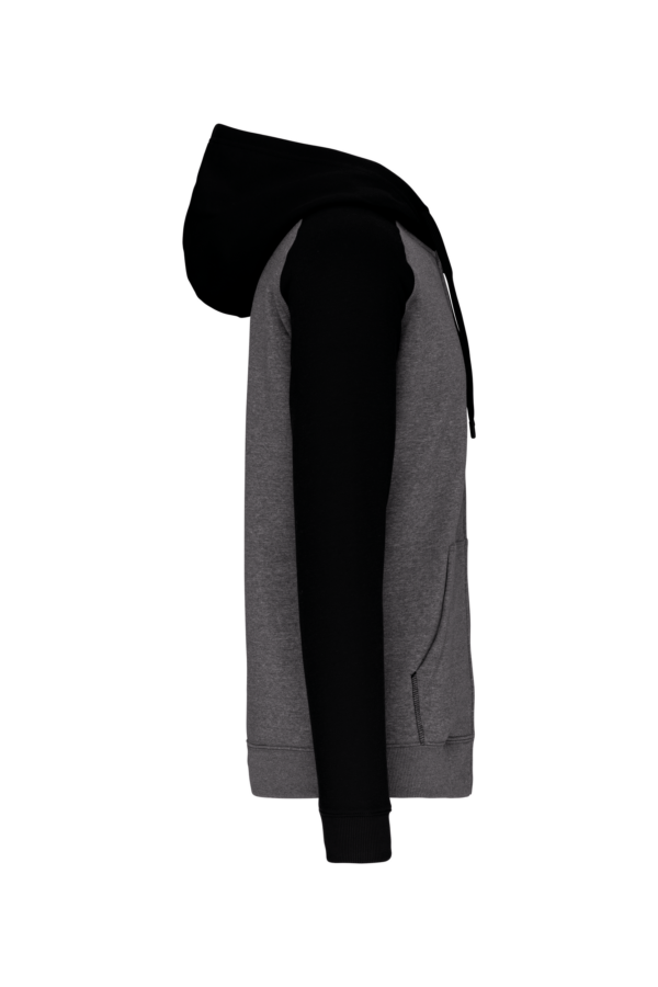 Veste molleton zippée capuche bicolore unisexe