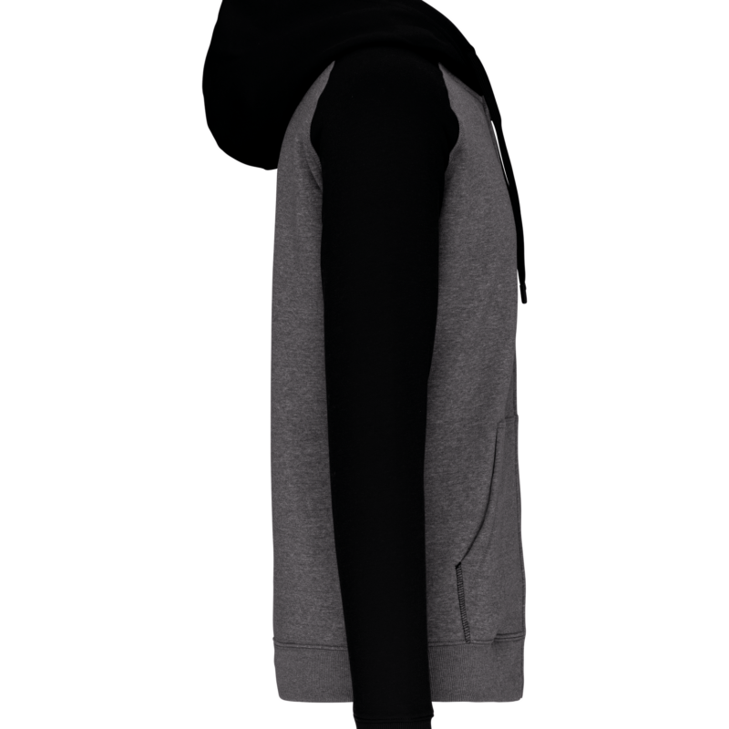Veste molleton zippée capuche bicolore unisexe