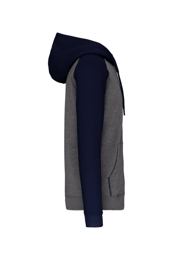 Veste molleton zippée capuche bicolore unisexe