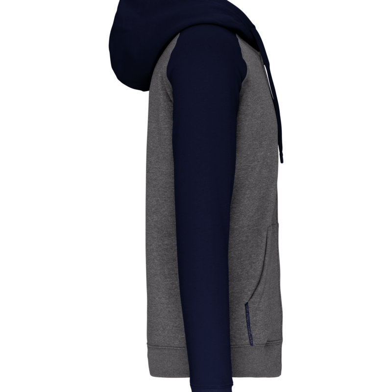 Veste molleton zippée capuche bicolore unisexe